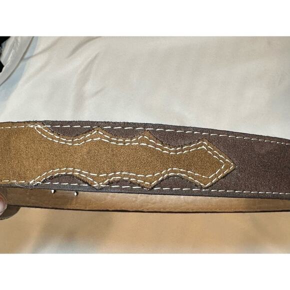 Bull head boys belt made in Mexico rodeo double suede country cowboy western sm - Picture 4 of 13